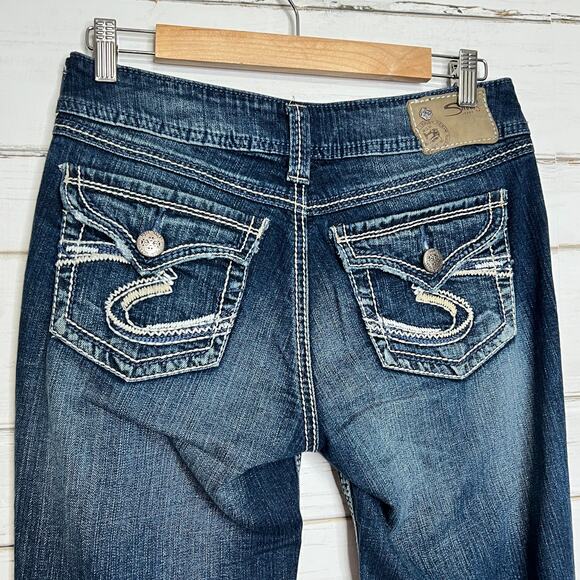 Silver Jeans Suki Surplus Bootcut Stretch Denim Size 28 - Picture 4 of 11